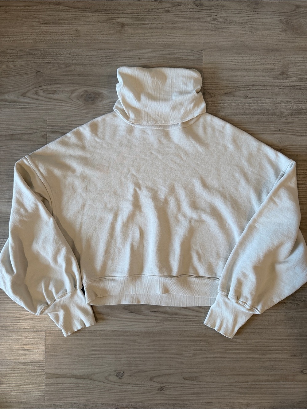 AGOLDE Extended Rib Sweatshirt in Paper Mache